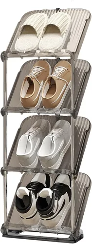Vista 7 de YYW Estante para zapatos estrecho vertical, estante para zapatos para entrada, organizador de almacenamiento de zapatos de esquina para espacios