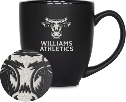 Vista 296 de Rico Industries - Taza de cerámica mate negra con grabado láser estándar de 15oz para NCAA (escuelas T & U) - Para bebidas calientes o frías