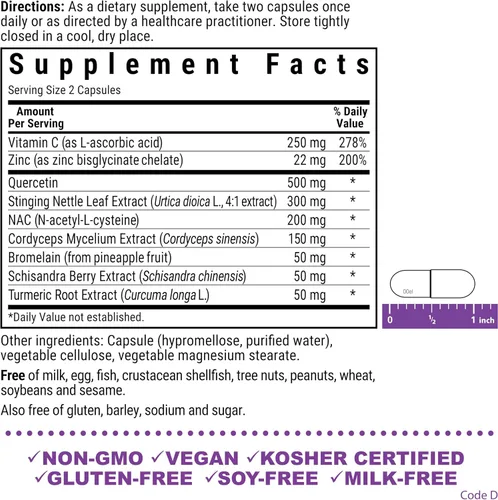 Vista 2 de Bluebonnet Nutrition Targeted Choice Just Breathe, fórmula basada en alimentos integrales de alivio estacional, alergias, respiración clara, sin