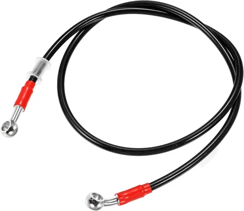 Vista 10 de X AUTOHAUX 25.6 in 25.59" Longitud 0.394 in ID motocicleta freno hidráulico manguera tubo tubo 28° 0° acero inoxidable trenzado cable para ATV