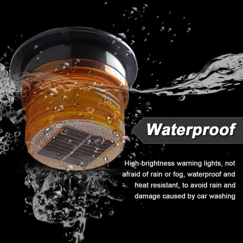 Vista 7 de Luz de flash LED de energía solar LED ámbar luces estroboscópicas para vehículos Wireless,Strong Magnetic Base Auto Turn On/Off Waterproof High