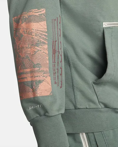 Vista 5 de Nike Dri-FIT Standard Issue - Sudadera con capucha para hombre estilo DQ3531 Verde Hasta