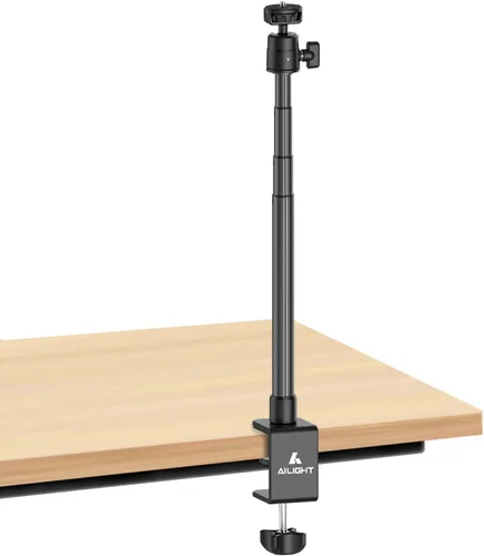 Vista 8 de Ailight TS50 Soporte para cámara, 12.6 a 53.1 pulgadas de altura, adaptador universal de tornillo de 1/4 a 3/8 pulgadas con cabezal giratorio