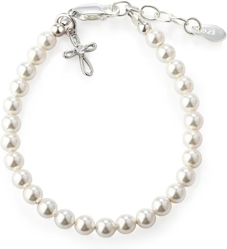 Vista 6 de Cherished Moments Cross Bracelet, .925 Sterling Silver or 14K Gold-Plated oro-SM (0-9 meses)