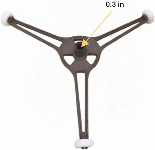 Vista 2 de Paquete de 1 bandeja de placa giratoria plana para horno de microondas, soporte giratorio de triple brazo con ruedas, brazo de repuesto de rodillo