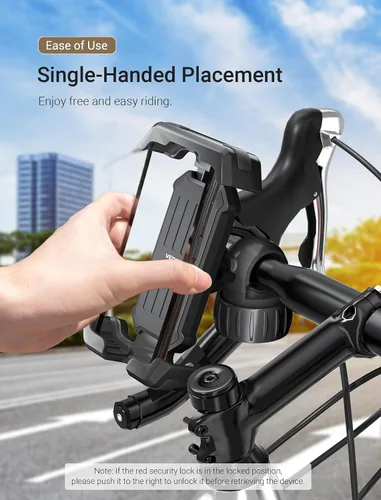 Vista 8 de VENTION Soporte de teléfono móvil para bicicleta, soporte de teléfono para bicicleta, bloqueo automático 1s, rotación de 360°