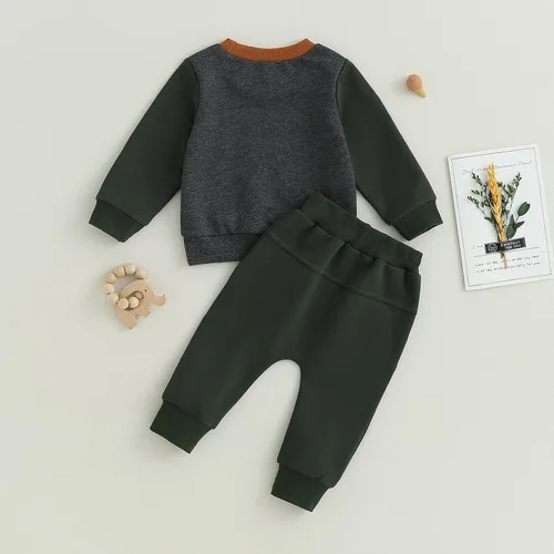 Vista 7 de Meiweileya Conjunto de ropa de 2 piezas para bebés y niños pequeños para otoño e invierno