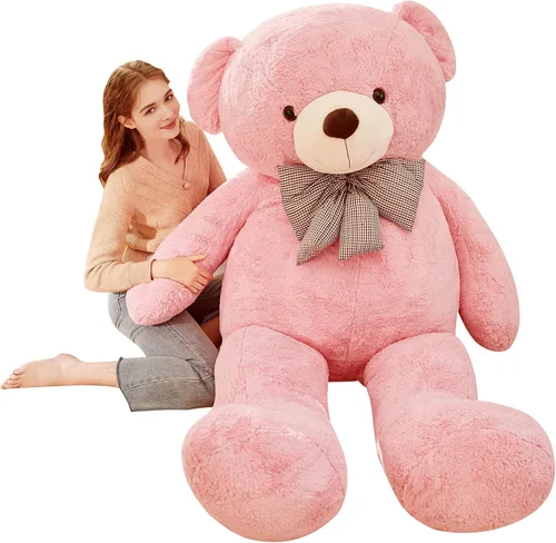 Vista 14 de IKASA Oso de Peluche Gigante Animal de Peluche Juguete de Felpa, 47 pulgadas Grande Lindo Jumbo Juguetes Suaves, Enorme Gran Esponjoso Gordo Negro