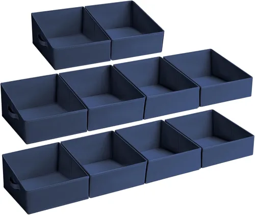 Vista 70 de DIMJ Contenedores de almacenamiento trapezoidales para ropa, 4 paquetes organizadores de armario y cestas de almacenamiento, cestas plegables