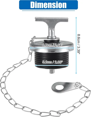 Vista 7 de uxcell Tapa universal de llenado de aceite de motor de 2 pulgadas con cadena para motores N14 L10 M11 ISM Deisel