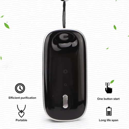 Vista 5 de Collar de aire, mini purificadores de aire recargables de bajo ruido, limpiador de aire portátil de iones negativos de tamaño de viaje para adultos