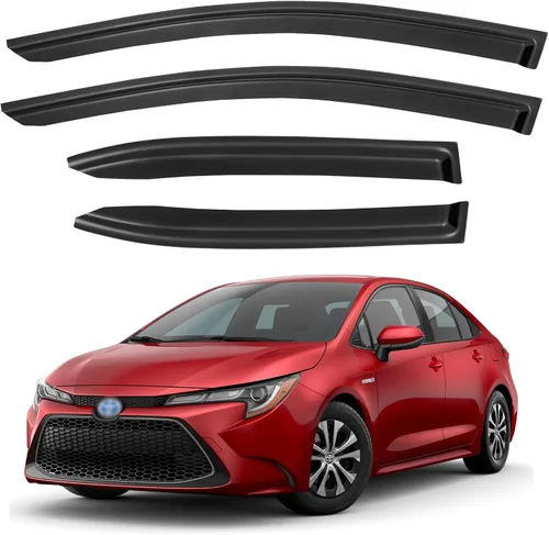 Vista 65 de YQAUTEC - Viseras para ventana, protectores contra la lluvia, compatibles con Subaru WRX 2015-2021, deflectores de viento para ventanas, viseras