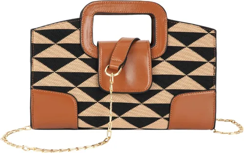 Vista 11 de Bolso de mano para mujer, estilo vintage, con solapa, bolso de mano de noche
