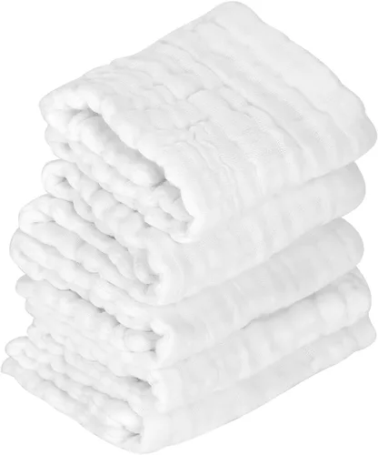 Vista 6 de ViaGasaFamido - 5 pañales lavables de algodón suave reutilizables para recién nacidos, pañales de tela para bebés de alta absorción, 14.96 x 5.51