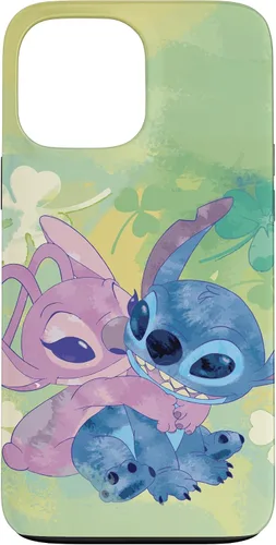 Vista 24 de Disney Stich and Angel Shamrock - Carcasa para iPhone 17, color verde