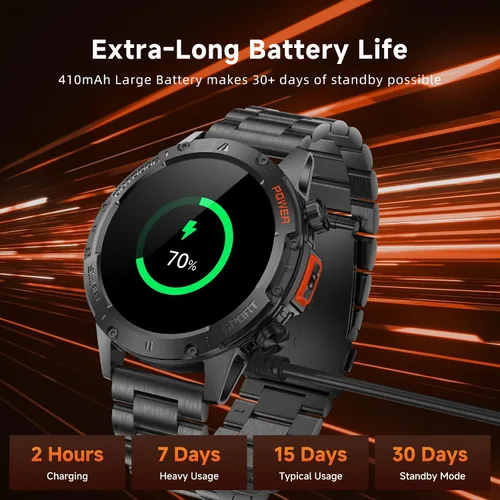 Vista 9 de Relojes inteligentes para hombres, reloj inteligente militar resistente