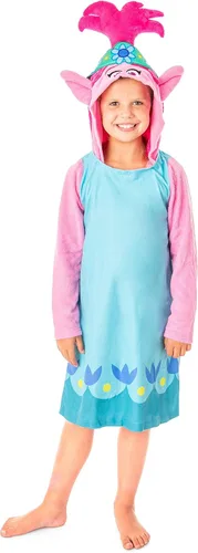 Vista 4 de INTIMO Dreamworks Trolls Movie - Disfraz con capucha de personaje de amapola para niña, Multi colorido