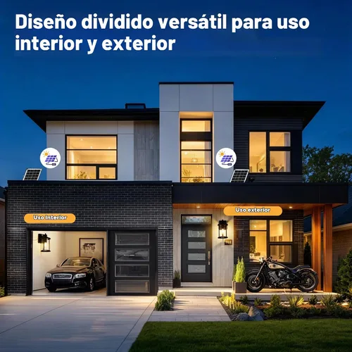 Vista 4 de OKELI Luces de porche para exteriores, con sensor de movimiento del atardecer al amanecer, farol solar de pared, panel separado y batería Negro B