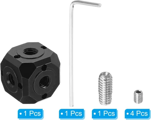 Vista 3 de PATIKIL Adaptador universal de trípode con orificio de tornillo de 1/4 de pulgada, 3/8 pulgadas, soporte de cubo mágico de montaje cúbico