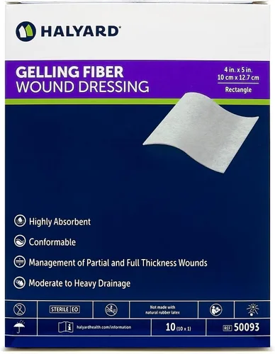 Vista 8 de HALYARD Apósito de fibra gelificante para heridas, adhesivo suave con diseño altamente absorbente, mantiene la integridad estructural de 1 x 18