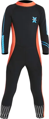 Vista 7 de DIVE & SAIL Traje de neopreno de 0.098 in para niños, manga larga, protección UV, traje de baño térmico