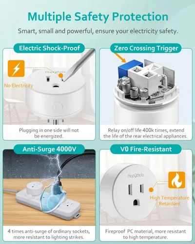 Vista 2 de Toma de control remoto, interruptor de luz remoto con rango de RF de 15A/1500 W y 500 pies, sin necesidad de cableado, enchufe inteligente