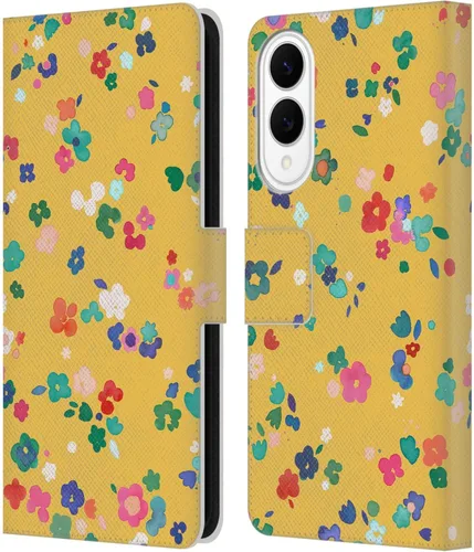 Vista 208 de Head Case Designs Officially Licensed Ninola Ditsy Flowers Yellow Nature Bold Leather Wallet Case Compatible with Samsung Galaxy A07 4G