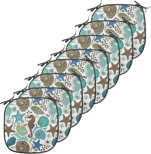 Vista 177 de Ambesonne Cojín de asiento para silla de flores, detalles florales con hojas y remolinos, estampado artístico romántico y vívido y vibrante