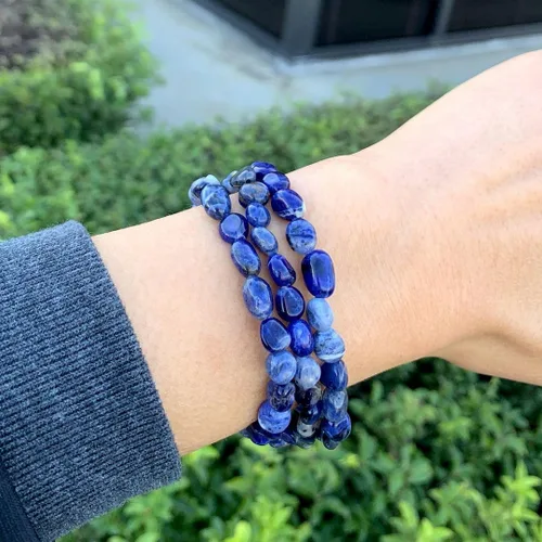 Vista 2 de Adabele 1pc Natural Stretch Gemstone Bracelet 5mm-8mm Free Form Bead 7 Inch 7.5 Inch Healing Crystal Engergy Quartz Chakra Jewelry Women Birthday