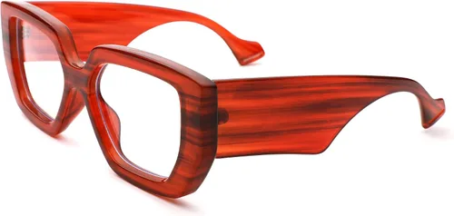 Vista 9 de Hycredi Gafas de luz azul de marco grueso para mujeres y hombres, anteojos cuadrados de gran tamaño para juegos de computadora con lente transparente