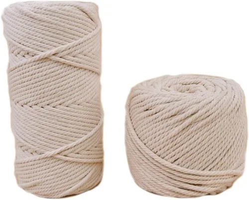 Vista 3 de Hemoton Cordón de hilo de algodón: cuerda de macramé, cuerda de macramé, tapiz de hilo de algodón, cuerda de macramé para colgar plantas