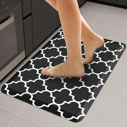 Vista 10 de WISELIFE Tapete de cocina acolchado antifatiga, 17.3 x 28 pulgadas, antideslizante, resistente, de PVC, ergonómico, impermeable, cómodo