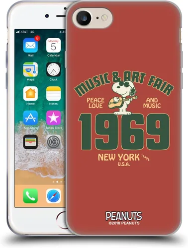 Vista 79 de Head Case Designs Funda de gel suave con licencia oficial de Peanuts Freak Flag Fly Woodstock 50th compatible con Apple iPhone 7 Plus/iPhone 8 Plus