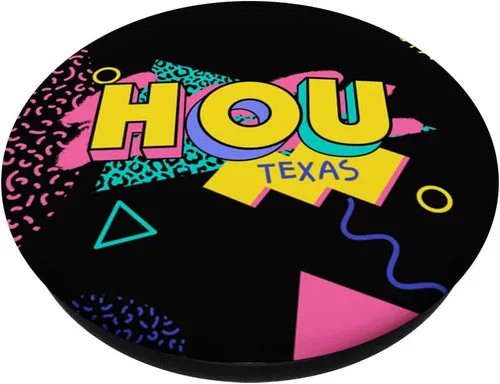 Vista 2 de Rad Retro Houston 90s Style HOU Texas 90s Nostalgia PopSockets Swappable PopGrip