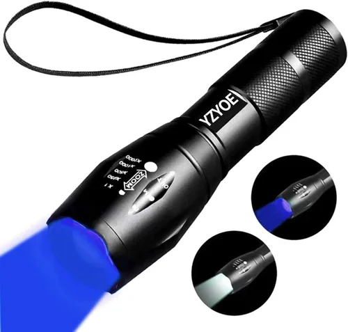 Vista 9 de Linterna dos-en-uno con luz blanca y luz verde, linterna verde recargable, linterna táctica verde al aire libre con zoom, 2 modos.