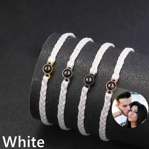 Vista 2 de Pulseras personalizadas con imagen en el interior Pulseras de proyección personalizadas con fotos, foto personalizada, aniversario conmemorativo