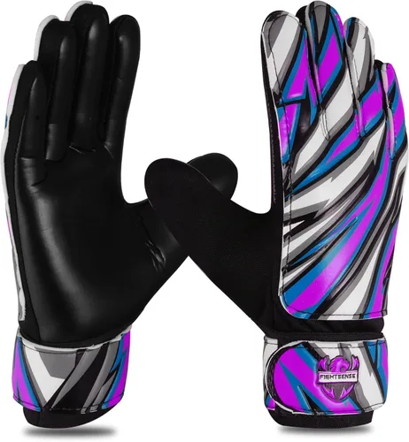 Vista 9 de FIGHTSENSE Guantes de portero de fútbol para niños y jóvenes, guantes de portero de fútbol, palma de látex de 4 mm, transpirable, antideslizante