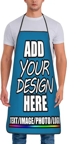 Vista 23 de Delantal personalizado personalizado para añadir nombre, foto, texto, logotipo, cocina ajustable para cocinero para hombres y mujeres