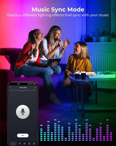 Vista 8 de Annaror Lámpara de techo LED inteligente WiFi, lámpara de montaje empotrado RGB de 13 pulgadas con control remoto, compatible con Alexa Google Home