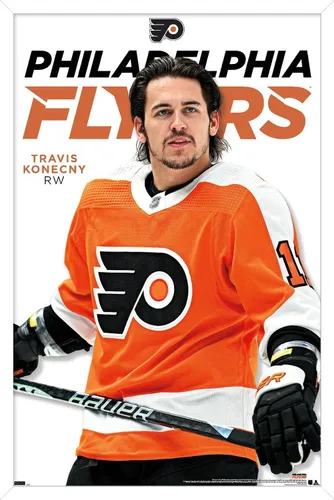 Vista 14 de Trends International Póster de pared de la NHL Philadelphia Flyers - Travis Konecny Feature Series 23 Versión enmarcada de caoba
