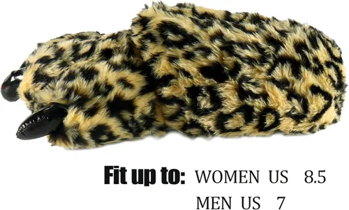 Vista 3 de Ibeauti 2 pares de pantuflas de pata de animales peludos para parejas para mujer