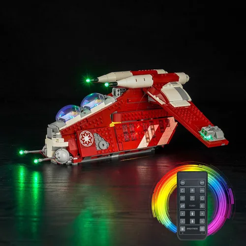 Vista 5 de VONADO Kit de luces LED para LEGO Coruscant Guard Gunship 75354, juego de iluminación creativa con control remoto, accesorios compatibles con LEGO