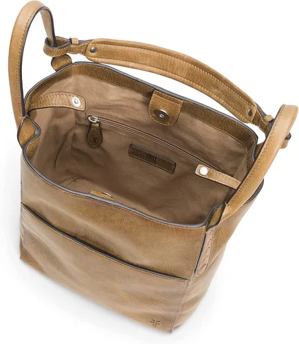 Vista 2 de Frye Hobo de cuero con cremallera de caña Naranja