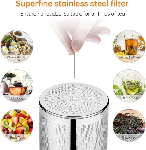 Vista 4 de Tetera de vidrio, tetera de 33 onzas / 33.8 fl oz con infusor extraíble, tetera transparente para té de hojas sueltas y té floreciente, hervidor