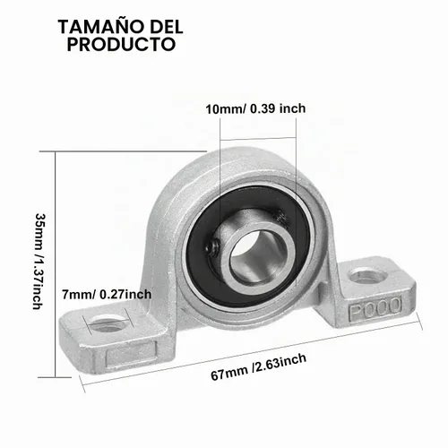 Vista 2 de 4 piezas de 10 mm Rodamiento con Brida Cojinete de Empuje o Descanso Montado KP000 Bloque de Rodamiento