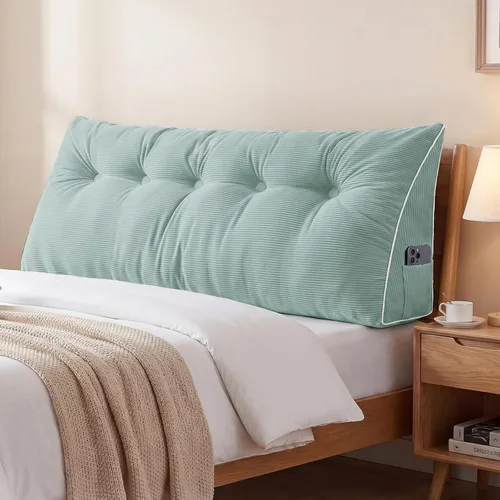 Vista 34 de Sasttie Almohada de Cabecera Full, Almohada de Cuña Cabecera para Sentarse en la Cama, Soporte de Respaldo Cojín Triangular para Leer - Cuenta