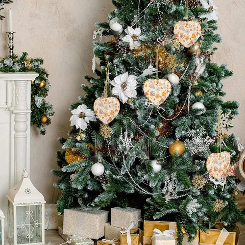 Vista 6 de Retro 70s 60s Floral Hippie Mushrooms Christmas Ornaments 2024 Christmas Tree Ornaments Christmas Decor Ceramics Xmas Ornaments Gifts Christmas