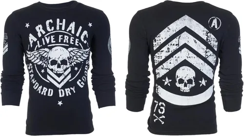 Vista 2 de Archaic by Affliction - Camisa térmica de manga larga para hombre, Negro