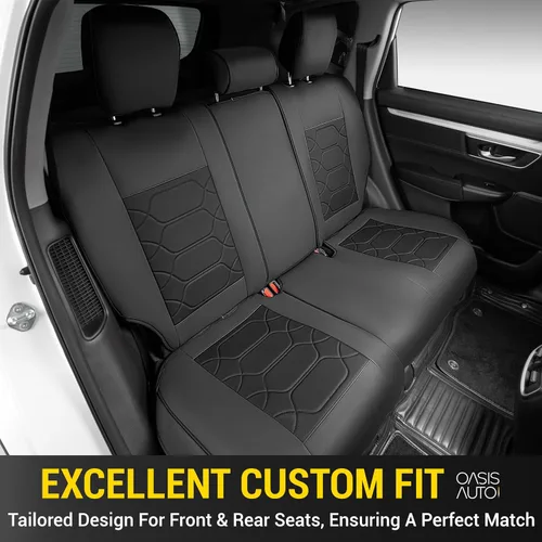 Vista 3 de OASIS AUTO Fundas de asiento con ajuste personalizado para Honda CRV 2017-2025, protector de asiento de cuero sintético impermeable y duradero