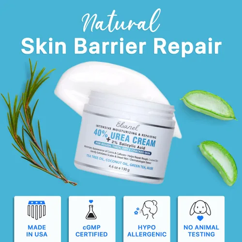 Vista 4 de Ebanel Paquete de crema de urea al 40% de 4.6 onzas y 2.5% humectante de retinol